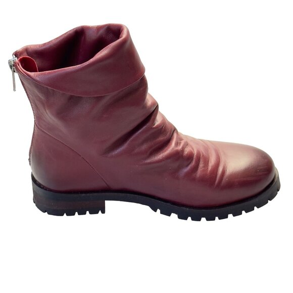 SKECHERS Women’s Boots Burgundy Leather Slouchy Ankle Cuffed Rear Zip Size 7.5M - Picture 8 of 13